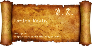Marics Kevin névjegykártya